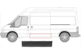 Порог левый за водительской дверью Ford Transit III (высота 33 см.) Polcar L2-L4