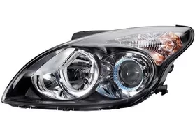 Фара передняя левая Hyundai i30 I дорестайлинг (чёрный корпус)