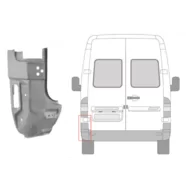 Ремкомплект задней левой стойки Mercedes Sprinter W901-W905 Polcar (610 мм.)