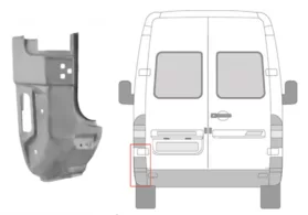 Ремкомплект задней левой стойки Mercedes Sprinter W901-W905 Polcar (610 мм.)