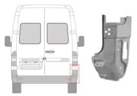 Ремкомплект задней правой стойки Mercedes Sprinter W901-W905 Polcar (610 мм.)
