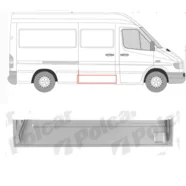 Ремкомплект сдвижной двери правой (внутренняя часть) Mercedes Sprinter W901-W905 Polcar
