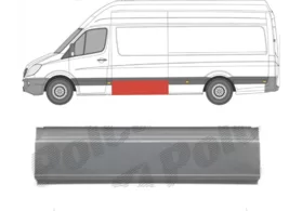 Панель кузова левая (за водительской дверью без отверстий) Volkswagen Crafter I L2-L4 Polcar