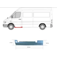 Порог левый (под переднюю дверь) Mercedes Sprinter W901-W905 KLOKKERHOLM