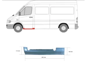 Порог левый (под переднюю дверь) Volkswagen LT KLOKKERHOLM
