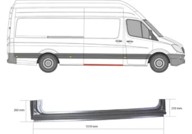 Порог правый (под сдвижную дверь) Volkswagen Crafter I (L2-L4) Polcar 