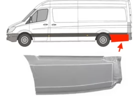 Ремкомплект крыла заднего левого задняя нижняя часть (L3) Volkswagen Crafter I Polcar без отверстий