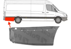 Ремкомплект крыла заднего правого задняя нижняя часть (L3) Volkswagen Crafter I Polcar