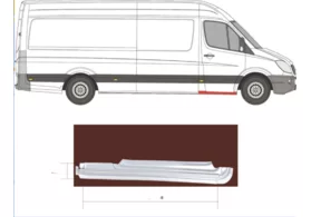 Порог правый (под переднюю дверь) Mercedes Sprinter W906 KLOKKERHOLM