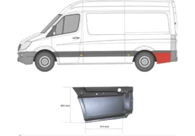 Ремкомплект крыла заднего левого задняя нижняя часть (L2) Mercedes Sprinter W906 KLOKKERHOLM