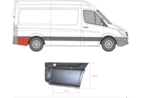 Ремкомплект крыла заднего правого задняя нижняя часть (L2) Mercedes Sprinter W906 KLOKKERHOLM