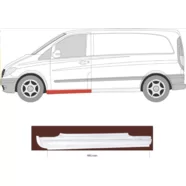 Порог левый (под переднюю дверь) Mercedes Vito W639 (KLOKKERHOLM)