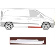 Порог правый (под переднюю дверь) Mercedes Vito W639 (KLOKKERHOLM)