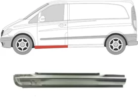 Порог левый (под переднюю дверь) Mercedes Vito W639 (Polcar)