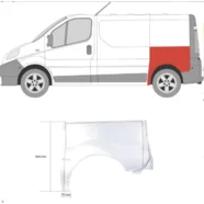 Арка задняя левая Renault Trafic II (короткая база) KLOKKERHOLM