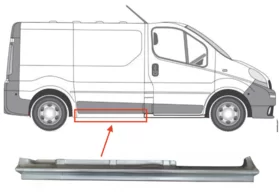 Порог правый под сдвижную дверь Renault Trafic II Polcar