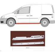 Порог левый Volkswagen Caddy III (с сдвижной дверью) короткая база