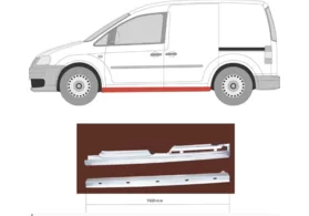 Порог левый Volkswagen Caddy III (с сдвижной дверью) короткая база