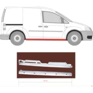 Порог правый Volkswagen Caddy III (с сдвижной дверью) короткая база