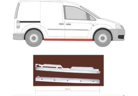 Порог правый Volkswagen Caddy III (с сдвижной дверью) короткая база