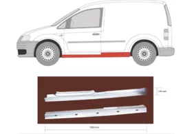 Порог левый Volkswagen Caddy III (без сдвижной двери) короткая база