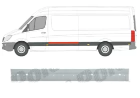 Панель кузова верхняя левая (за водительской дверью с отверстиями) Volkswagen Crafter I L2-L4 Polcar