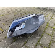 Фара передняя левая Volkswagen Passat B6 (линзованная, чёрная)