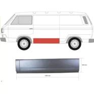 Панель кузова боковая левая (порог) Volkswagen Transporter T3