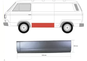 Панель кузова боковая левая (порог) Volkswagen Transporter T3