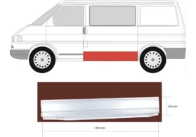 Порог левый за водительской дверью Volkswagen Transporter T4 (24 см.) KLOKKERHOLM