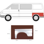 Ремкомплект крыла заднего левого Volkswagen Transporter T4 (короткая база) KLOKKERHOLM