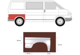 Ремкомплект крыла заднего правого Volkswagen Transporter T4 (короткая база) KLOKKERHOLM