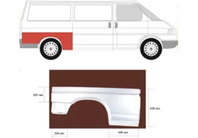 Ремкомплект крыла заднего правого Volkswagen Transporter T4 (длинная база) KLOKKERHOLM