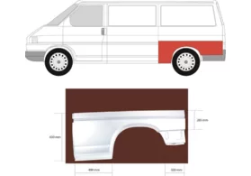 Ремкомплект крыла заднего левого Volkswagen Transporter T4 (длинная база) KLOKKERHOLM