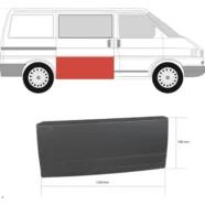 Ремкомплект сдвижной правой двери Volkswagen Transporter T4 (наружная часть) 59 см. KLOKKERHOLM