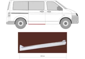 Порог правый под сдвижную дверь Volkswagen Transporter T5