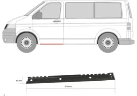 Порог левый под переднюю дверь Volkswagen Transporter T5 (внутренняя часть)