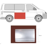 Ремкомплект двери сдвижной правой Volkswagen Transporter T5 (наружная часть) высокий